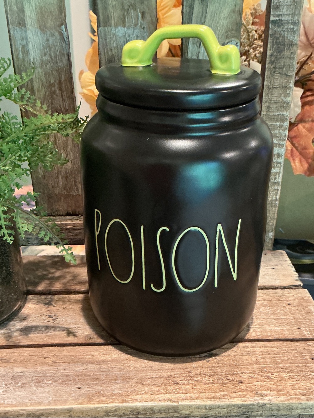 EUC - Rae Dunn POISON Halloween Canister